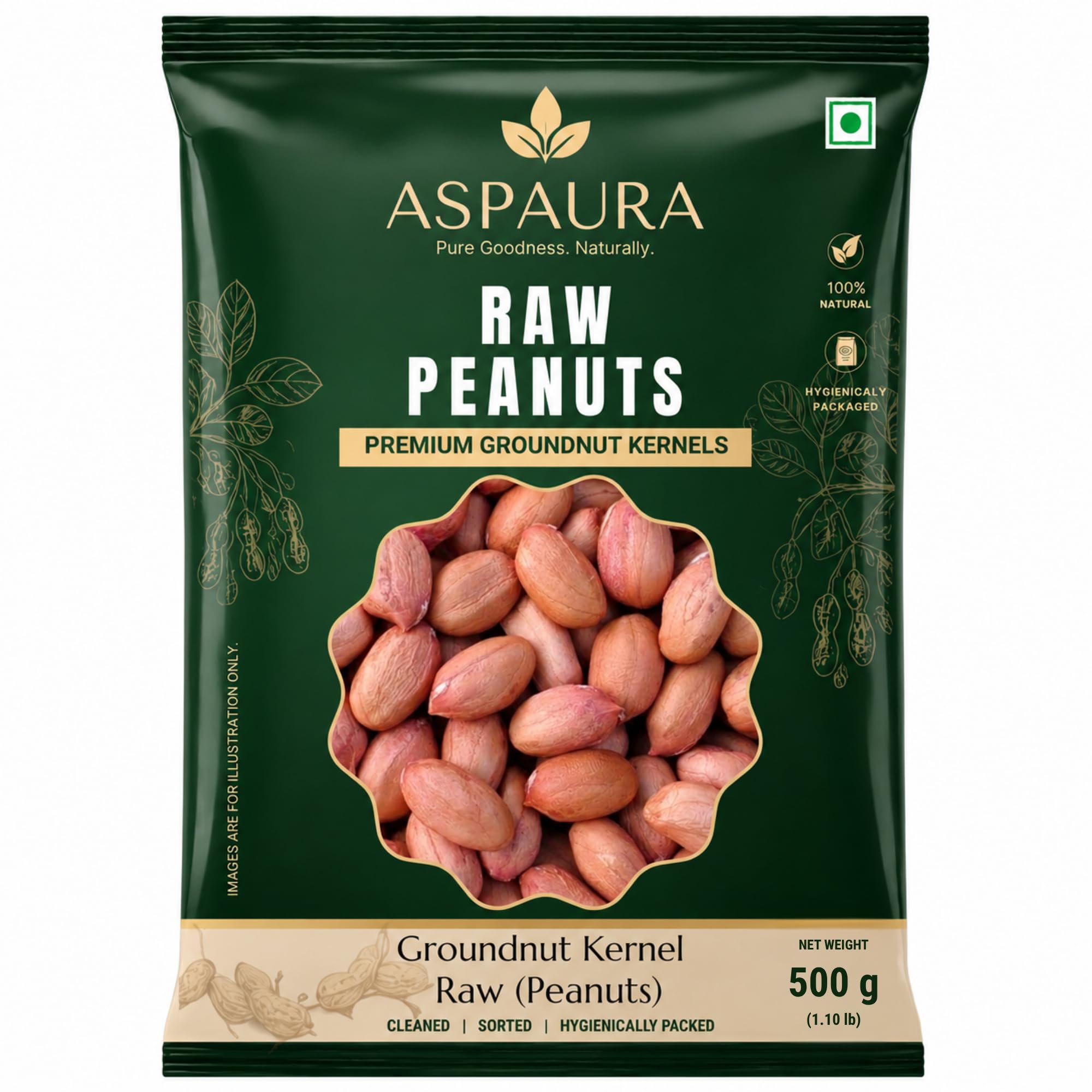 ASPAURA Premium Raw Peanuts 500 Grams (Groundnut Kernels) | Whole, Sortex Sorted & Hygienically Packed | Rich in Protein & Dietary Fibre | Ideal for Roasting, Boiling, Cooking & Homemade Peanut Butter-picture-16