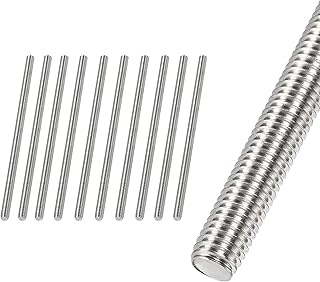 HiPicco M5 x 80mm Fully Threaded Rod & Studs, 304 Stainless Steel Right Hand Threads Rods, M5-0.8 Thread Pitch for Anchor Bolts, Clamps, Hangers and U-Bolts 10pcs