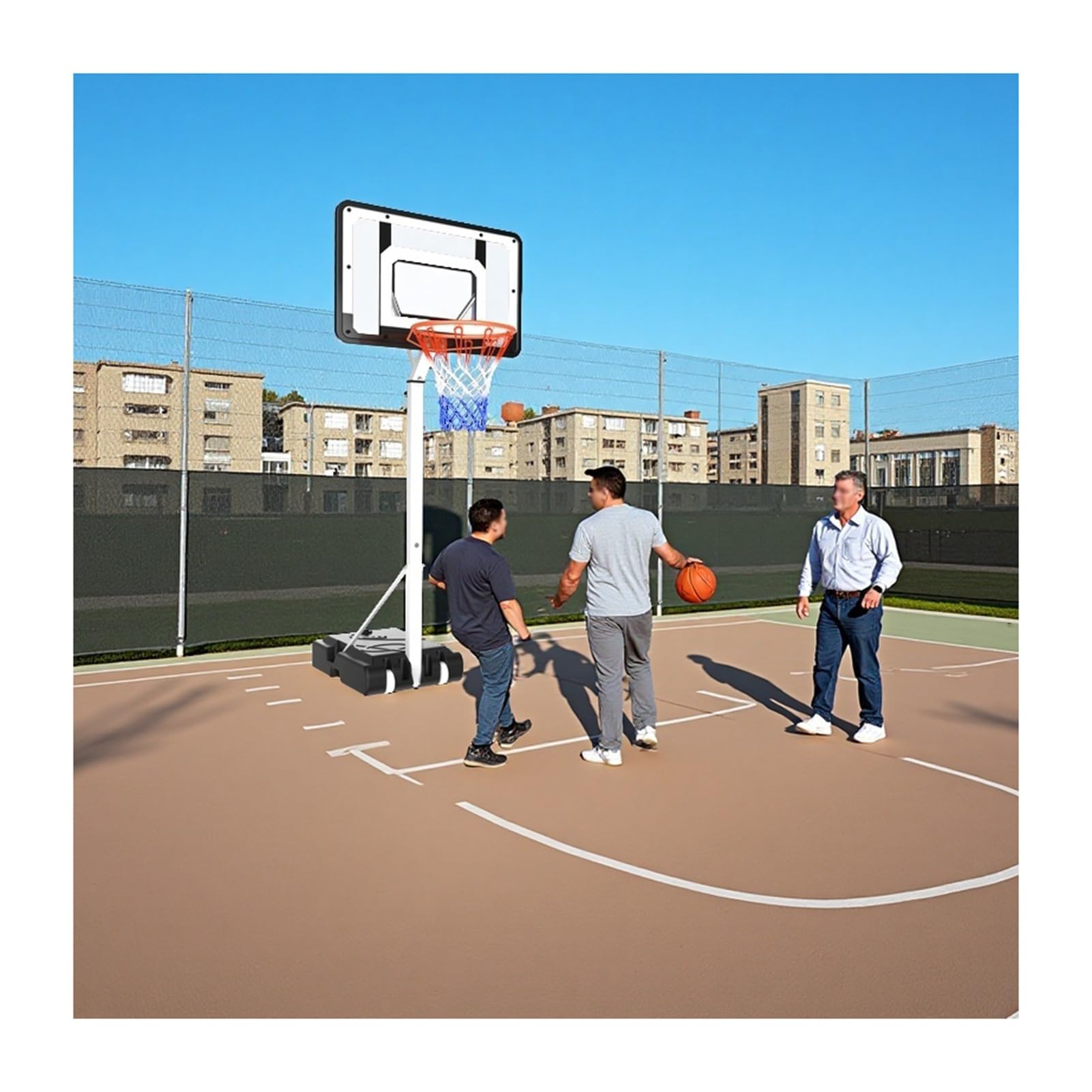 basketballständer Tragbarer Basketballkorb, 4,6-8,5 Fuß Verstellbarer Basketballkorb Im Freien Mit Rädern, Für Jugendliche, Teenager Und Erwachsene