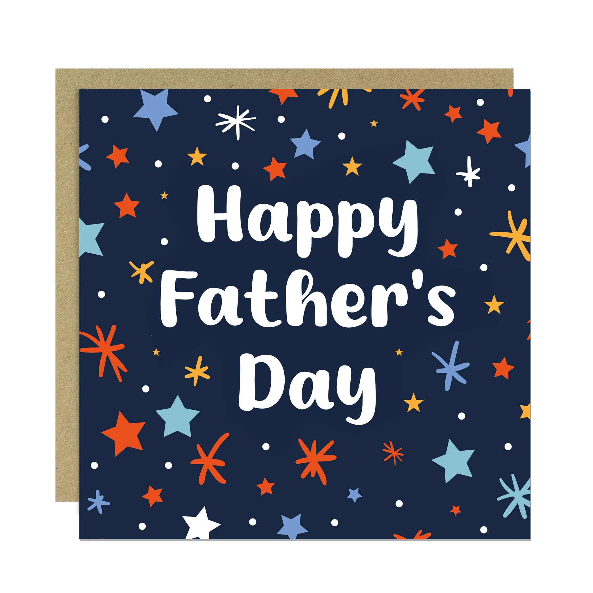 RED OCEAN Father's Day Card for Dad, Grandad, Stepdad - Happy Father's Day Greeting Card with Envelope, Dad Card From Daughter Son 145x145mm With Kraft Envelope