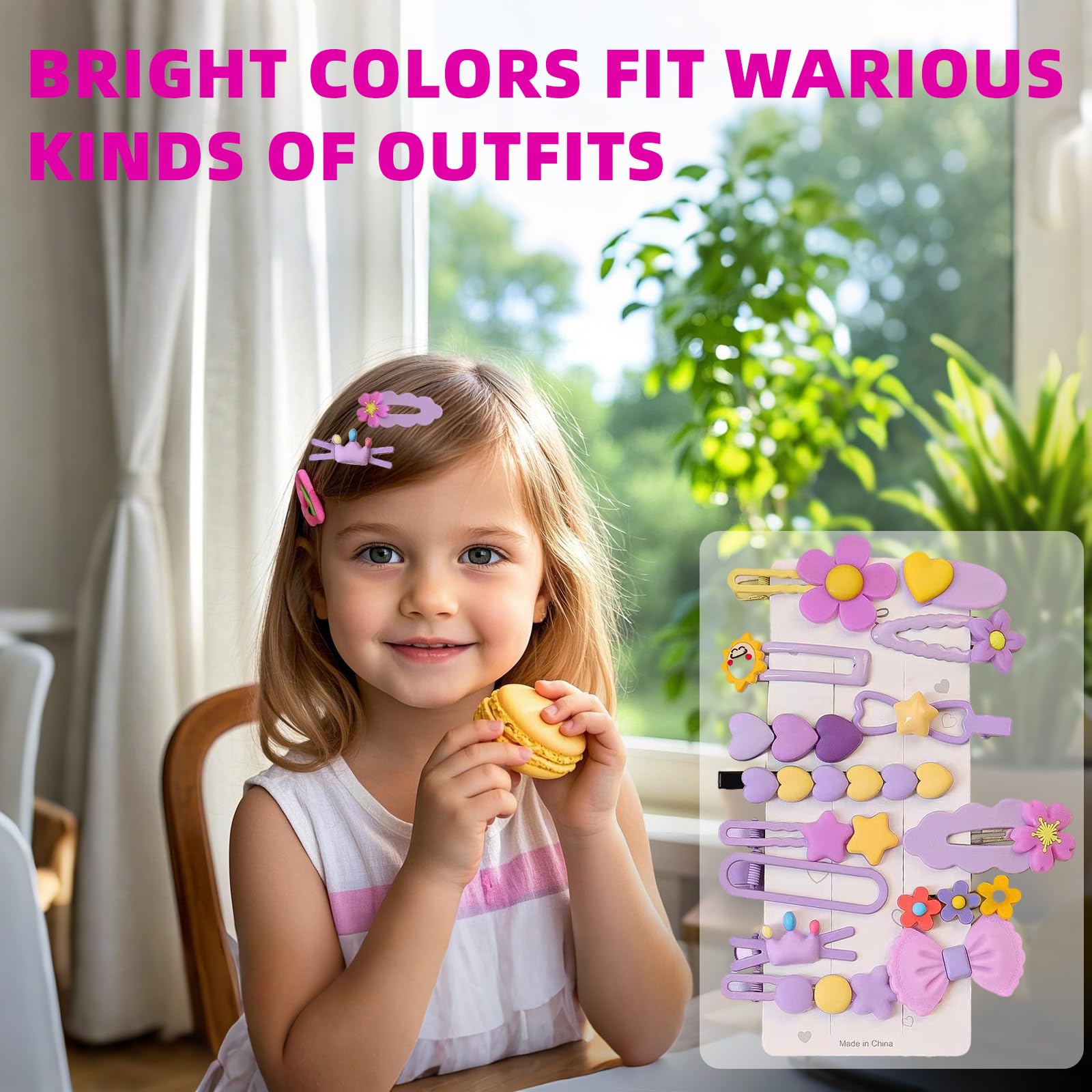 56pcs Girl Hair Clips Girl Hair Accessories for Kids Candy Color Hair Clips for Girls Kids Teens,Multiple patterns - Image 4