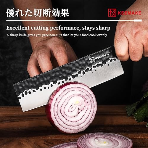 Miniatura 17 de KEEMAKE Cuchillo de pelar japonés de 4.5 pulgadas, cuchillo de cocina pequeño japonés de acero inoxidable 440C, cuchillo de frutas afilado con mango