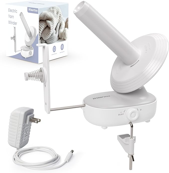 Winartton Electric Yarn Winder for Crocheting, Yarn Ball Winder 10 oz Large Capacity, Automatic Yarn Cake Winder Spinner Baller Roller Swift Spooler, Crocheting Tools Supplies (Patented)