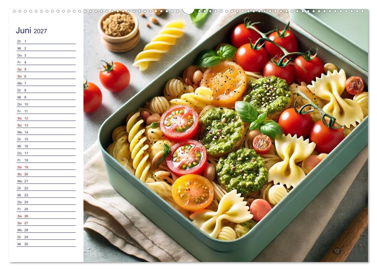 CALVENDO - Lunchpaket Love - Einfach, lecker, gesund (Wandkalender 2027 DIN A2 quer), Monatskalender: Ein Essenskalender speziell für das Büro