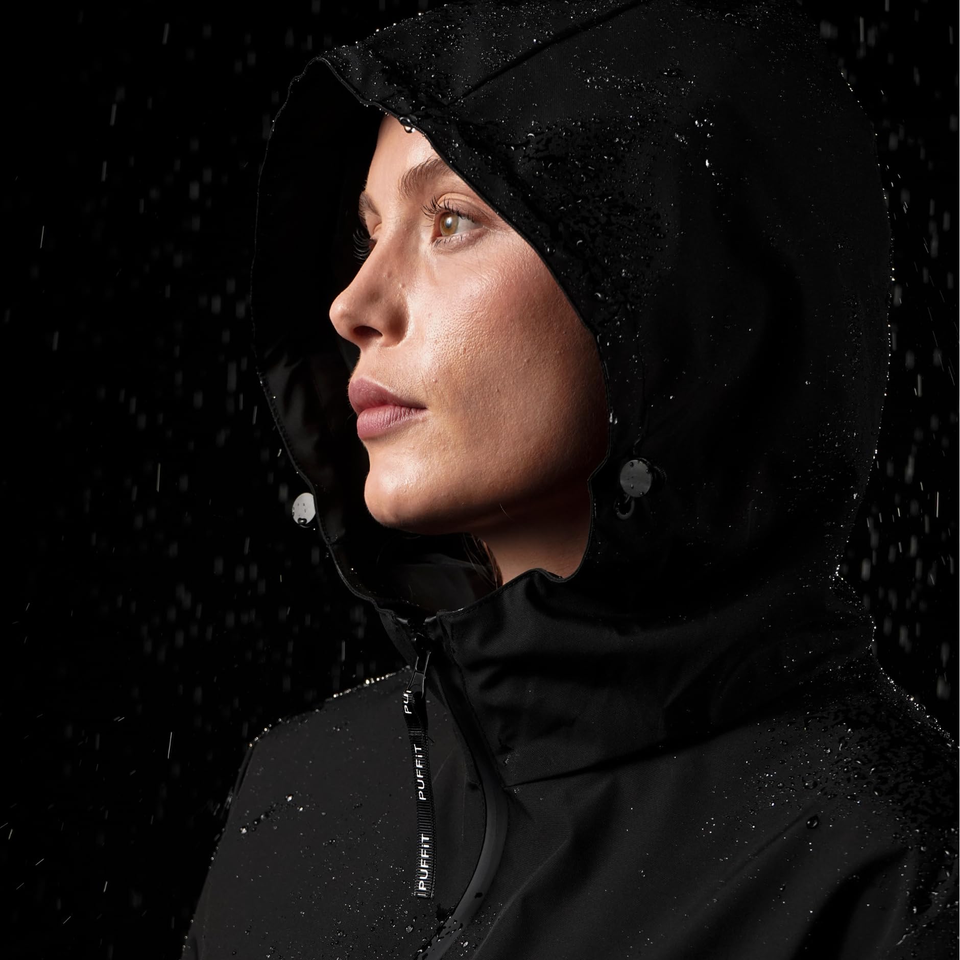 PUFFIT Damen Wasserdichte Regenjacke mit Kapuze, Leicht Atmungsaktive Windbreaker Jacke, Fahrradjacke für Frauen Fahrrad Sport Outdoorjacke