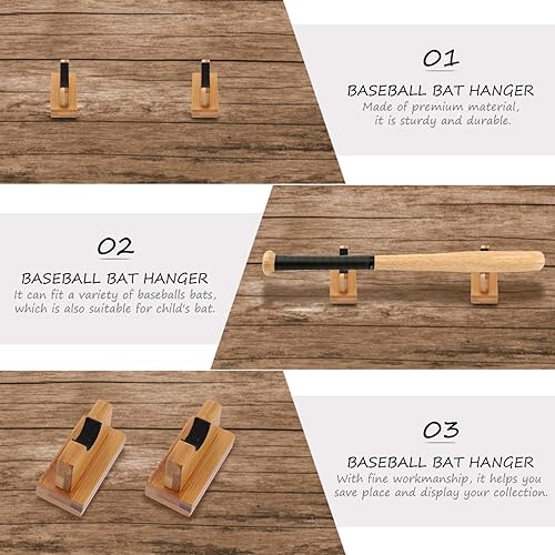 Miniatura 6 de Soporte de exhibición de madera para bate de béisbol, soporte de acrílico para bate de sóftbol, soporte de recuerdo de murciélago, estante de