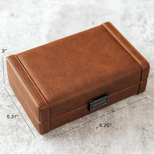 Miniatura 10 de CASE ELEGANCE Maxwell - Funda protectora rígida de viaje para 8 puros, cuero vegano negro, forro de cedro español, apertura de 180 grados, herrajes