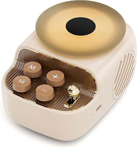Miniatura 1 de Lindos altavoces portátiles 3 en 1 con bandeja aromática, aspecto vintage de tocadiscos, altavoces Bluetooth inalámbricos, luces ambientales