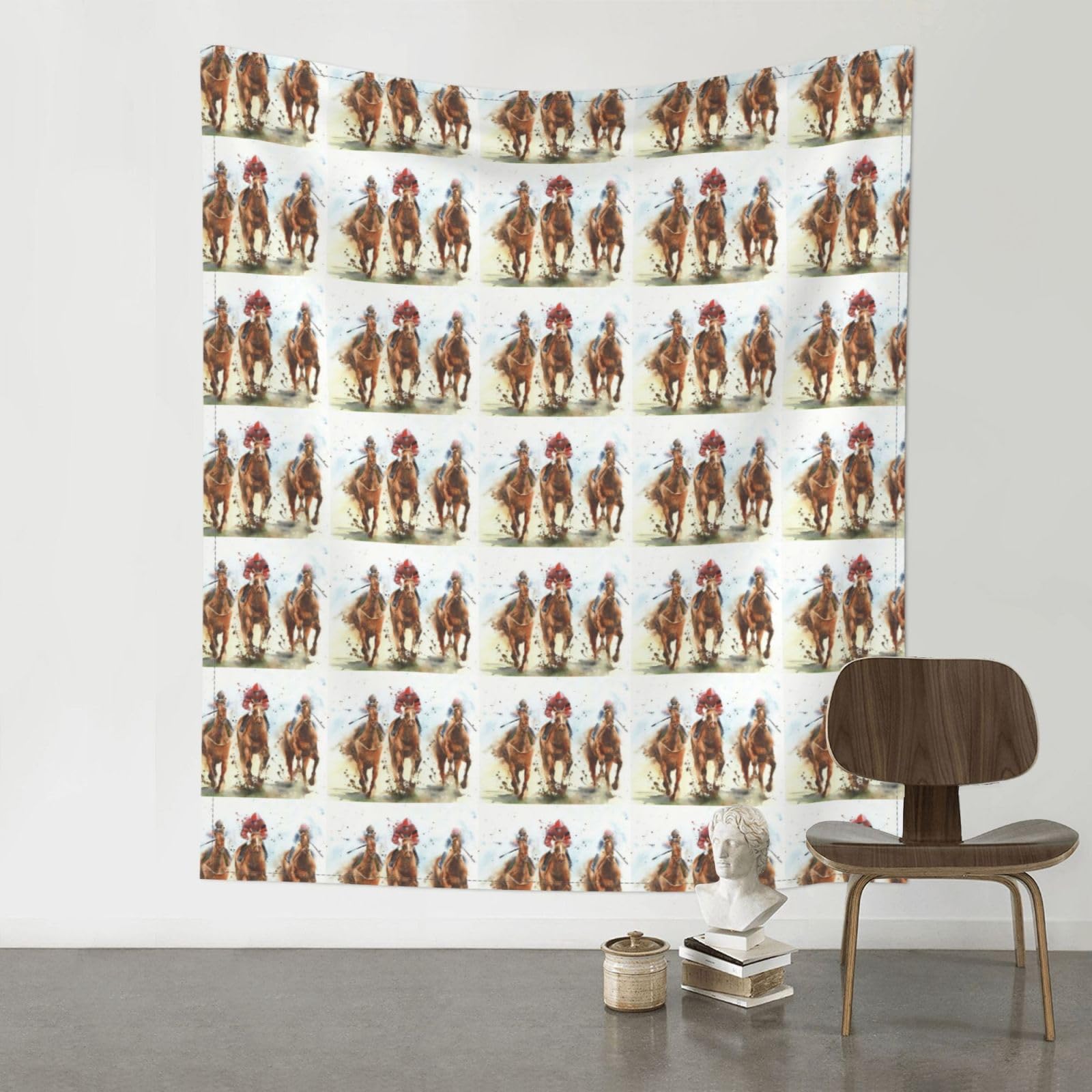 YYHWHJDE Horse Race Riding Prints 60x51in Wall Tapestry – High-Grade Polyester Throw for Dorm, Beach & Home Decor