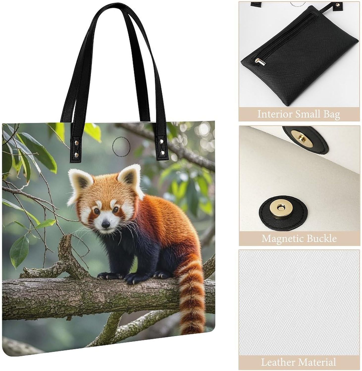 PU Leather Tote Bag for Women Fashion Large Capacity Shoulder Bags image 5