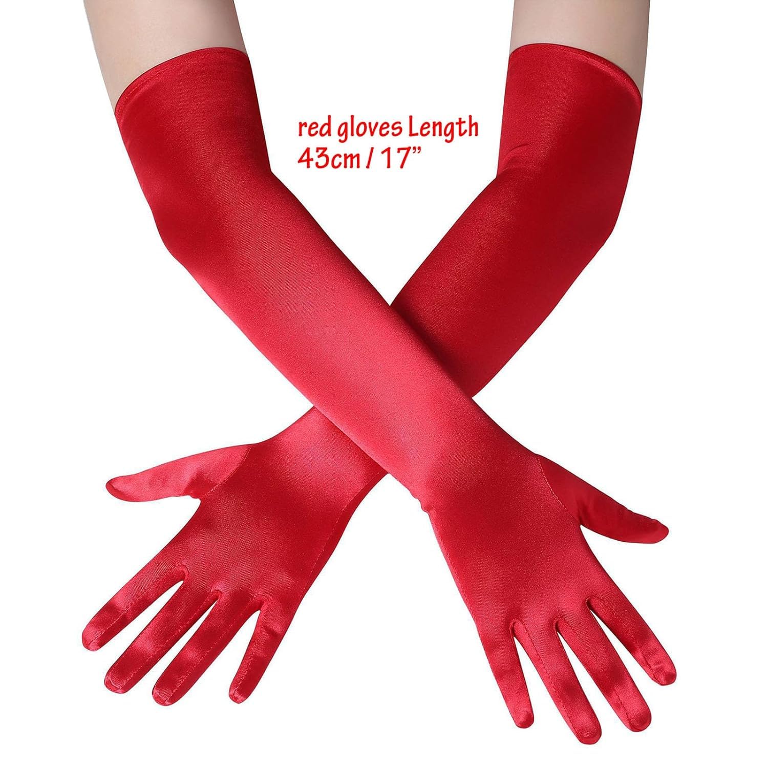 3Pcs Women's Black and White Cosplay Party Dress Hair Curly Wigs, with Red Long Gloves, and Brackets Set Set - Image 3
