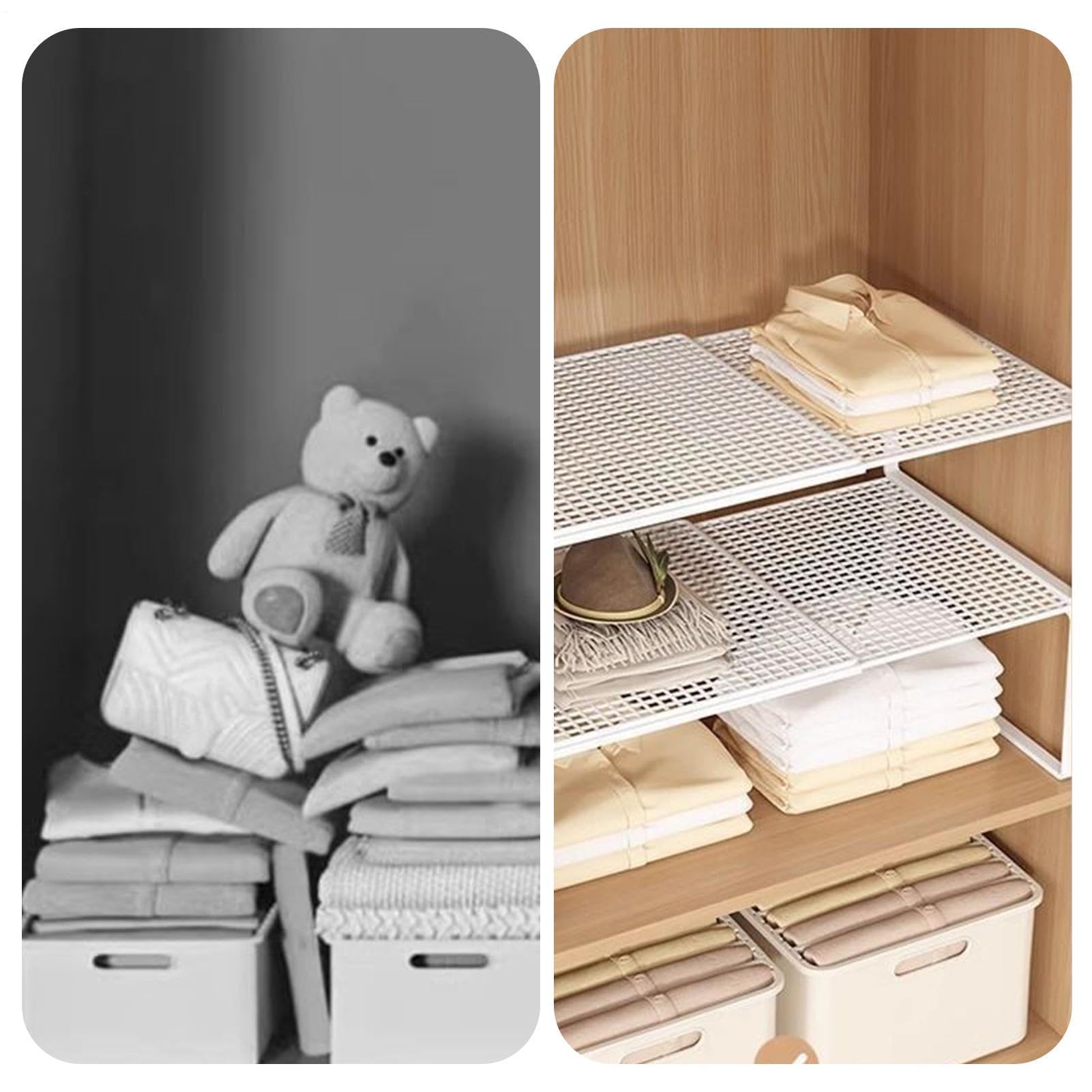 Separatore per Mensole di Armadio Impilabile,Separatore Estensibile per Camicie - Divisore armadio | per guardaroba casa appartamento casa rurale camera studente camera da cucina cameretta