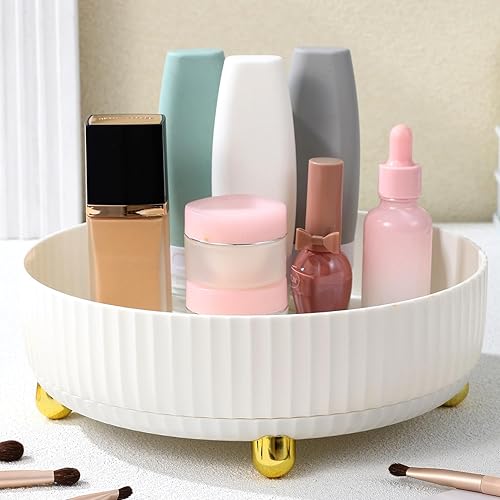 Miniatura 5 de BESTonZON 2 cajas giratorias para aperitivos, organizador giratorio de tocador, organizador de lápiz labial giratorio para baño, ducha, cosméticos,