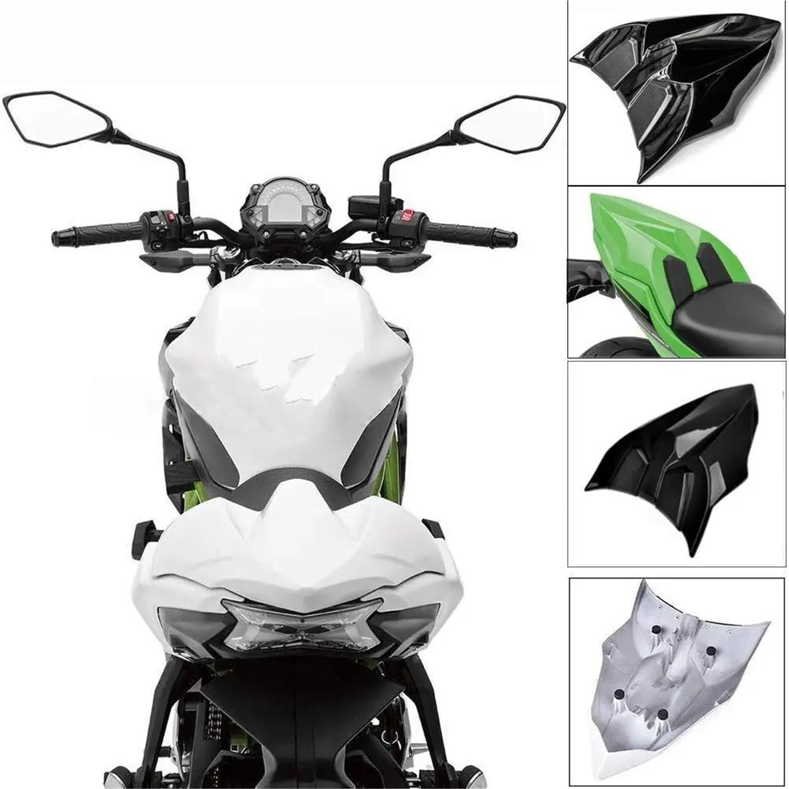 Cubierta Trasera Del Asiento Del Pasajero De La Motocicleta Para Kawasaki Para Ninja 650 2017-2024 Para Kawasaki Para Z650 2017-2024 Moto Cubierta Asiento Trasero(Negro)