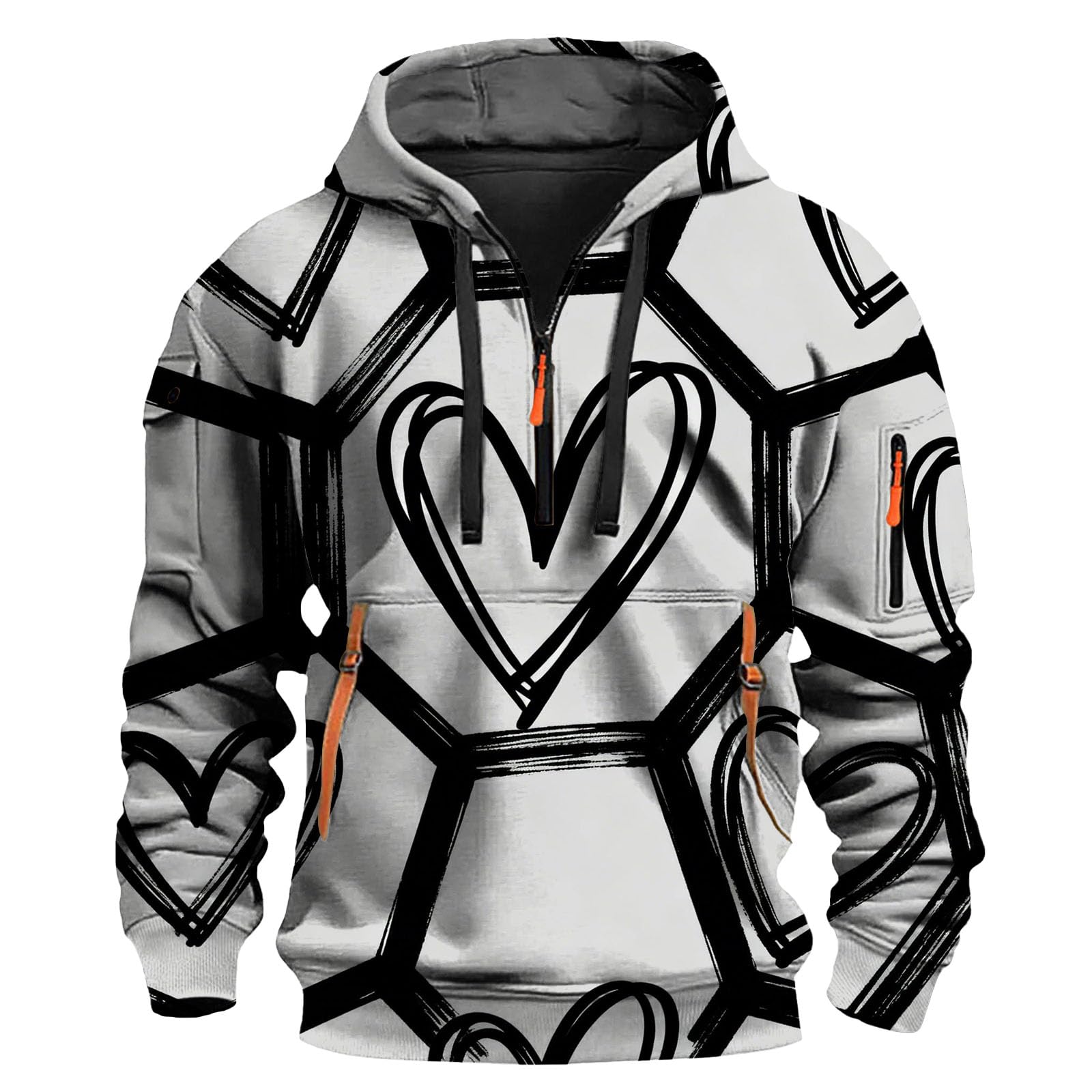 Sudaderas De Hombre Sudadera con Capucha para Mujer, Estampado Divertido Y Moderno, Manga Larga, Estilo Urbano Largas (White, S) Softshell Kit Pesca Completo Camiseta Ciclismo Oversized