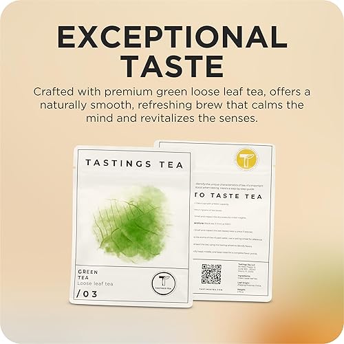Vista 80 de Tastings Tea Té orgánico inglés para el desayuno, 3.5 oz. Mezcla de té negro natural de hojas sueltas con sabor Assam y Nilgiri Certificado