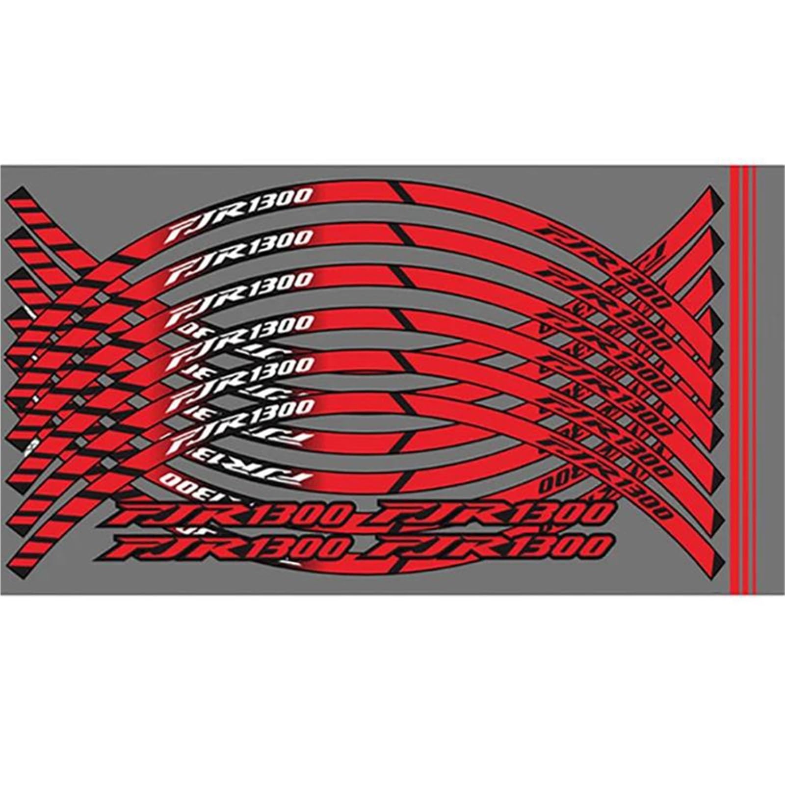 Jganrf Style 2 Motorcycle Wheel Rim Stickers Stripes Reflective Waterproof Tire Front Rear Decal For Fjr 1300 Fjr1300