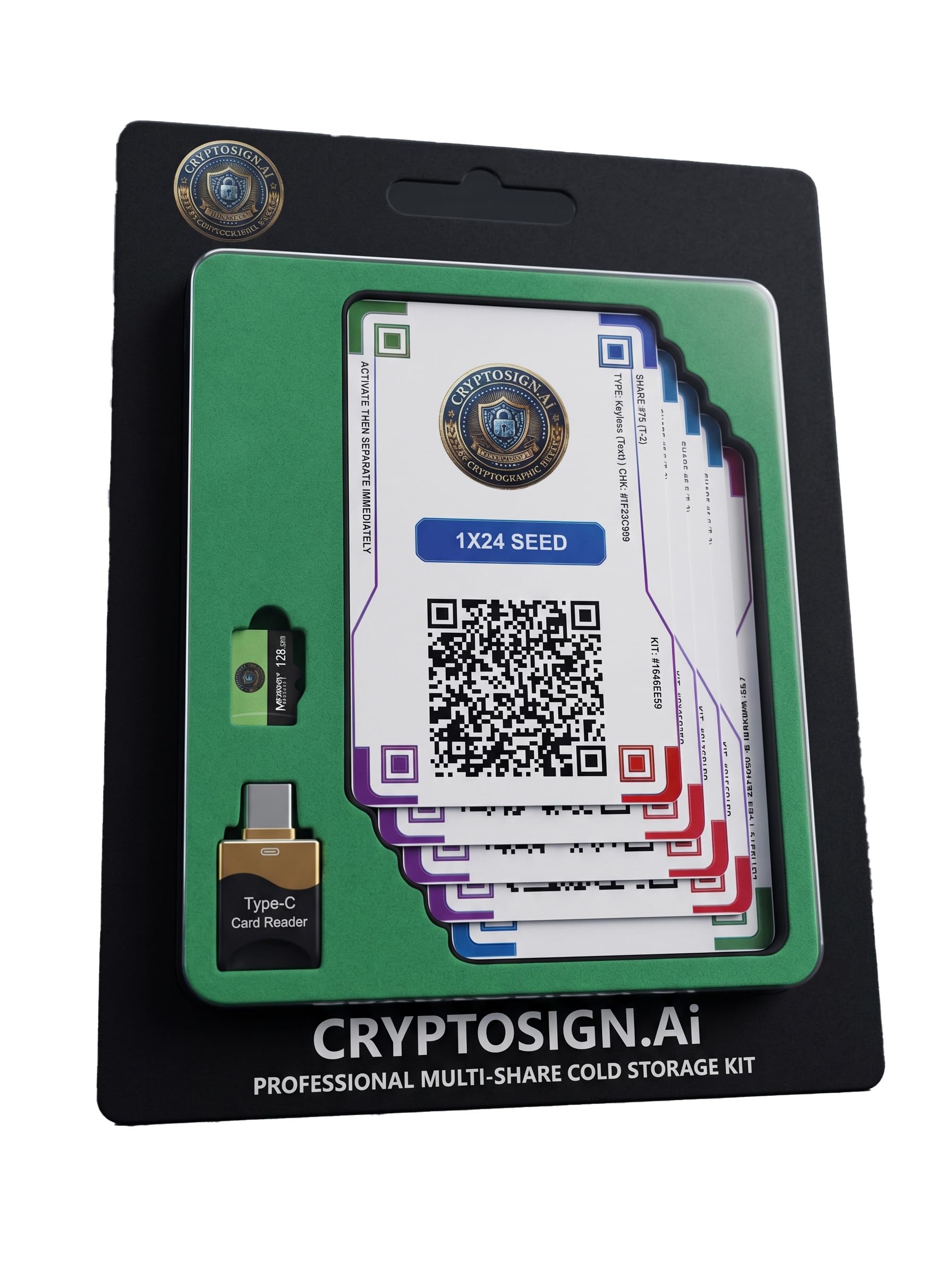 Keyless Kit – (1 x 24) – Offline Master Password & Crypto Seed Phrase Backup – Shamir's Secret Sharing Security Cards (Offline Master Password & Crypto Seed Phrase Backup)