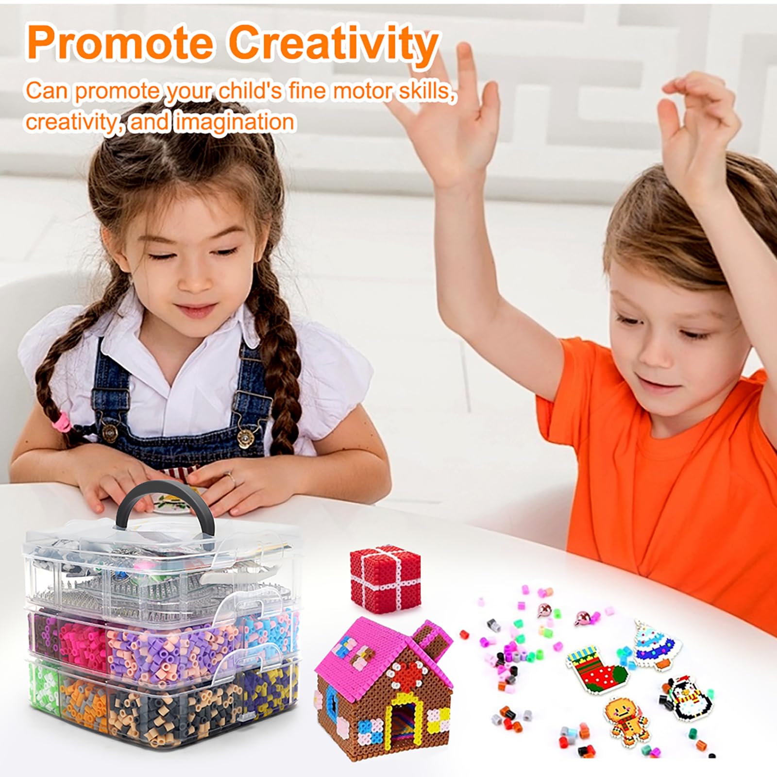 Set Perline Da Stirare Da 5 Mm – Grande Confezione Con Piastre E Modelli, Gioco Creativo Fai Da Te Per Bambini Dai 6 Anni - 4