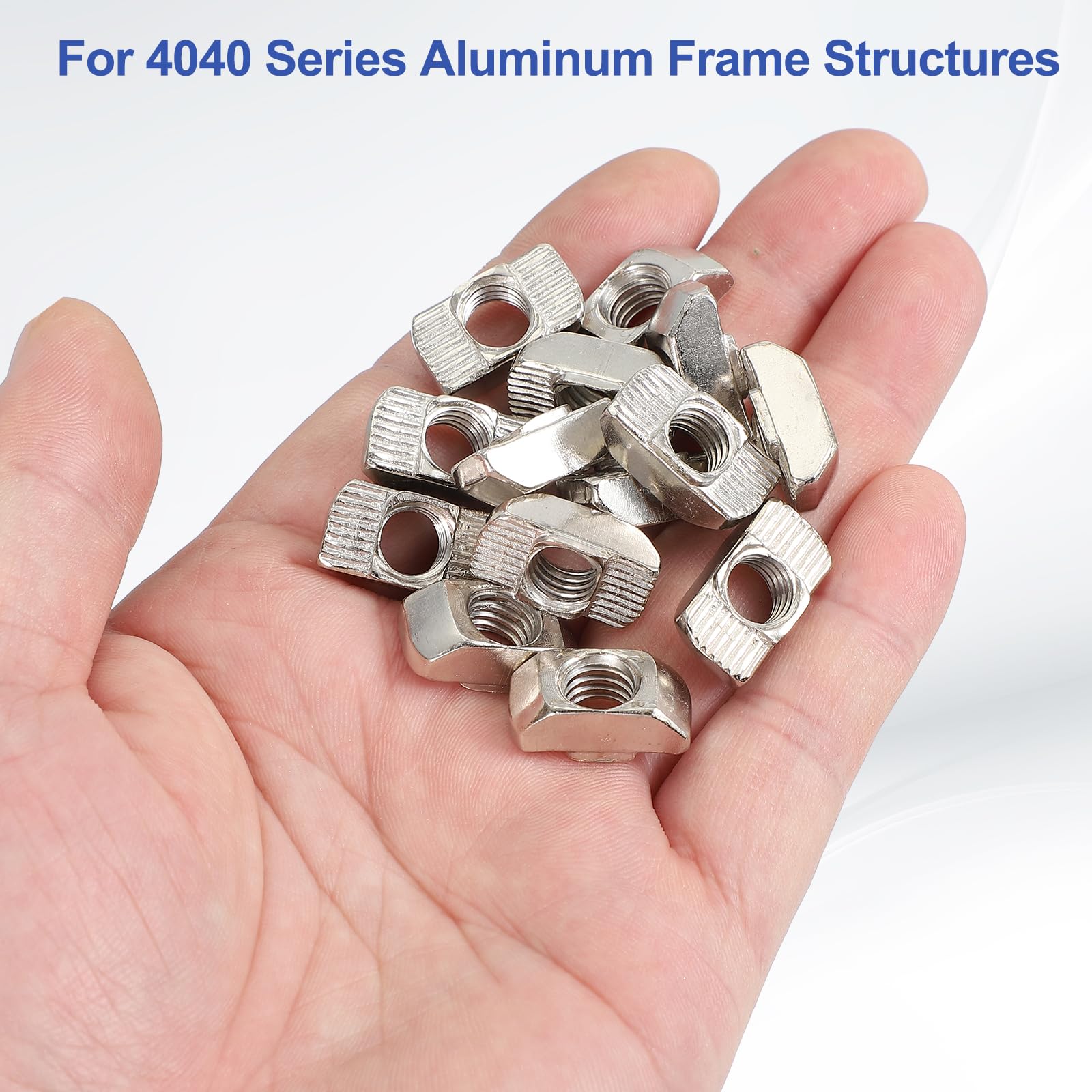 PATIKIL 4040 Series M8 t Nuts, 50pcs t Slot Nut Hammer Head Fastener Nut, Nickel Plated Carbon Steel Nut for Aluminum Profile l Silver - Image 4