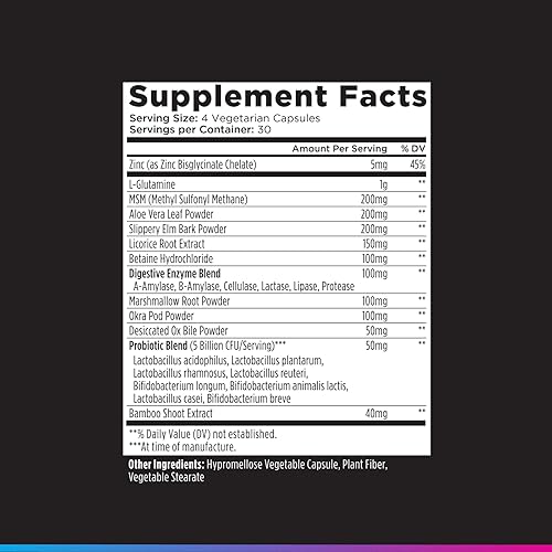 Miniatura 7 de Livingood Daily Suplemento de desintoxicación de limpieza intestinal, soporte gastrointestinal 13 en 1 con L glutamina, aloe vera, enzimas