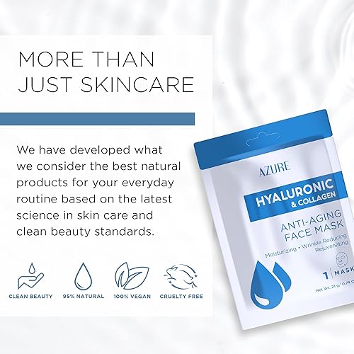 Miniatura 15 de Azure Cosmetics Mascarilla de tratamiento para la piel: hidrata profundamente, tensa y suaviza la piel seca, suaviza las arrugas y las líneas finas