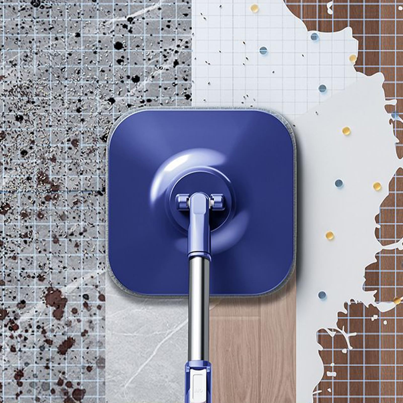 Juego giratorio y cubo – Mango antideslizante giratorio para separar el agua sucia, ajustable para la limpieza de la casa con cubo | Para salón, cocina, dormitorio comedor