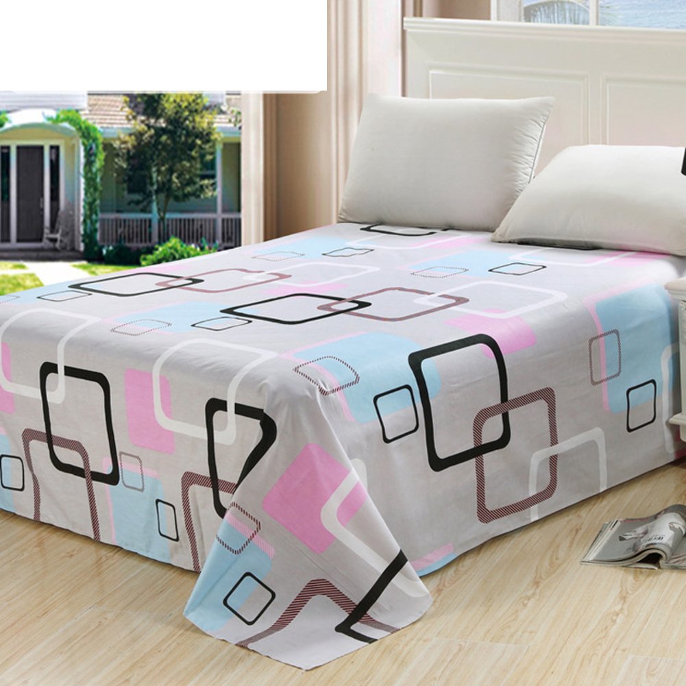 Draps doubles de coton sergé lin 120x230cm Pastorale imprimé feuilles