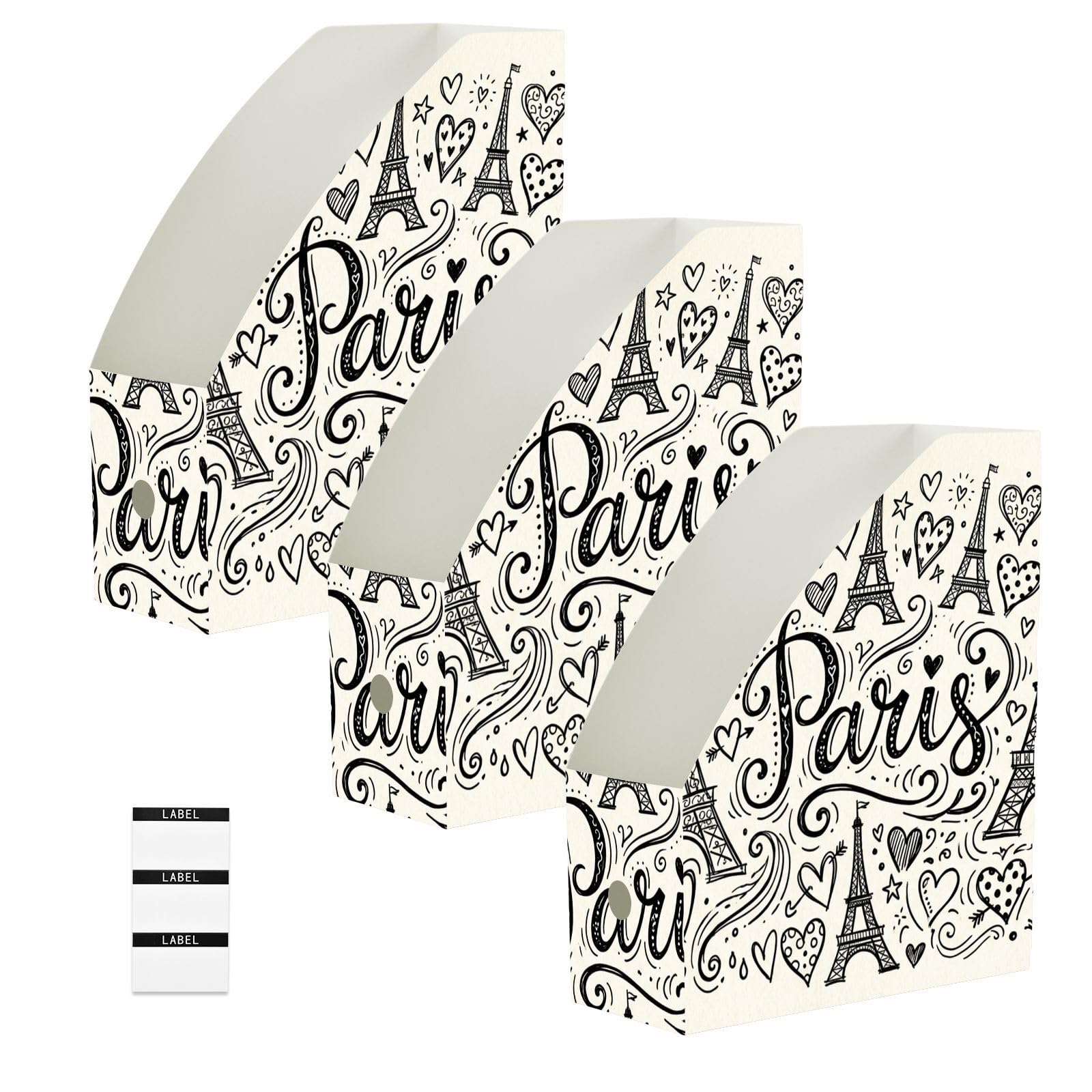 Porte-revues pliable à plat Motif Tour de dessin animé Noir