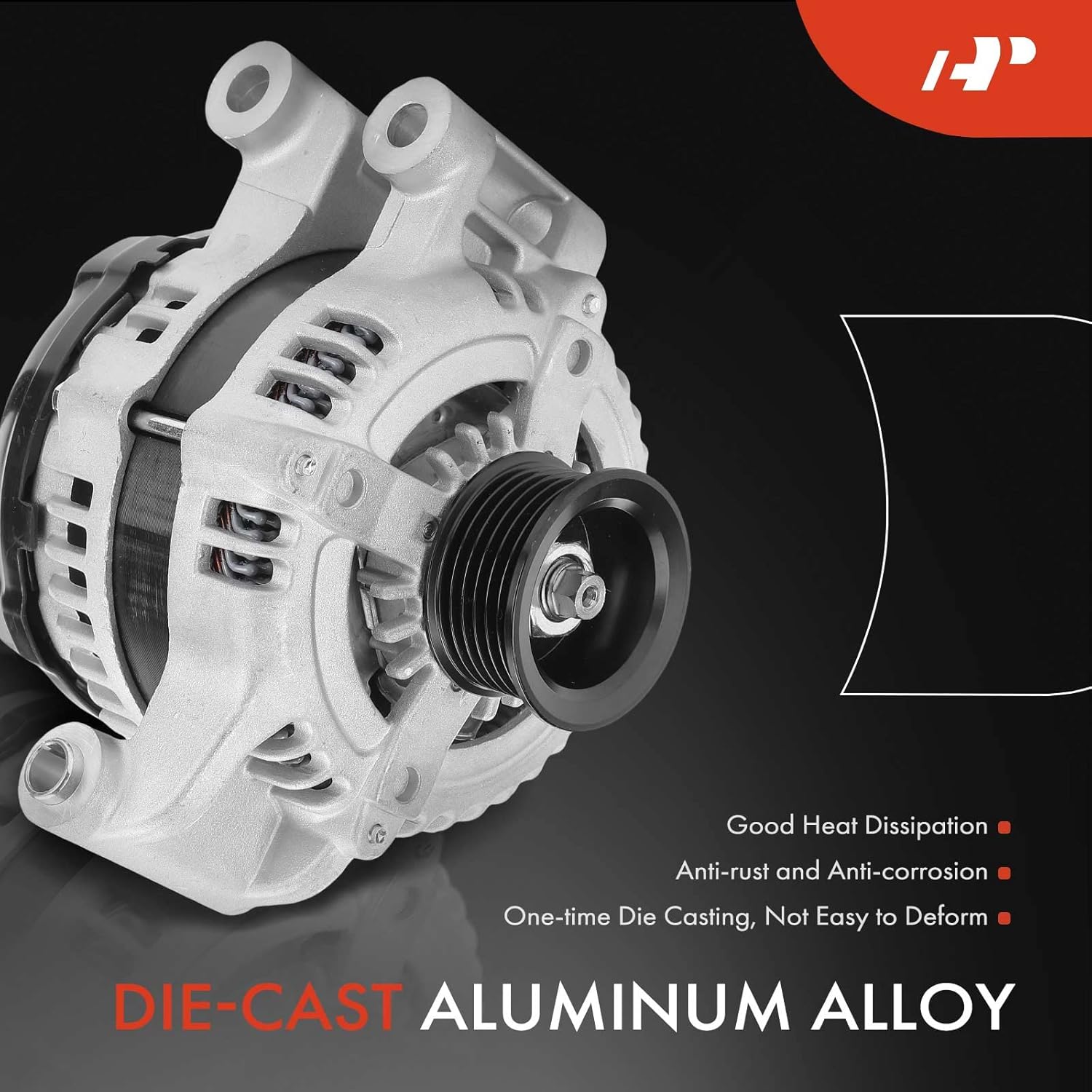 A-Premium Alternator Compatible with Dodge Charger 2006-2007 & Chrysler 300 2005-2007 & Magnum 2005-2007, 2.7L 5.7L 6.1L, 12V 140A 6-Groove Pulley Clockwise