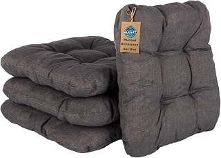 HLKauf 4er Set Anthrazit Sitzkissen 36x36x6 cm | weiche Stuhlkissen für Indoor & Outdoor | Sitzpolster für Garten, Camping, Gastronomie oder Bistro | Oeko-Tex und Made in EU