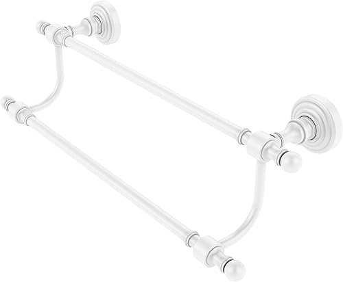 Allied Brass RW-7224 Retro Wave Collection - Toallero doble de 24 pulgadas, color blanco mate