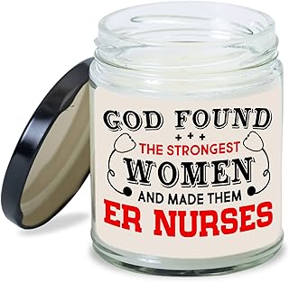 MEDROC ER Nurse Candle God Made Strongest Women ER Nurses Thank You Gift for Emergency Room Coworker, Birthday Christmas Gift for ER Nurse Women, ER Nurses Week Home Decoration Gift