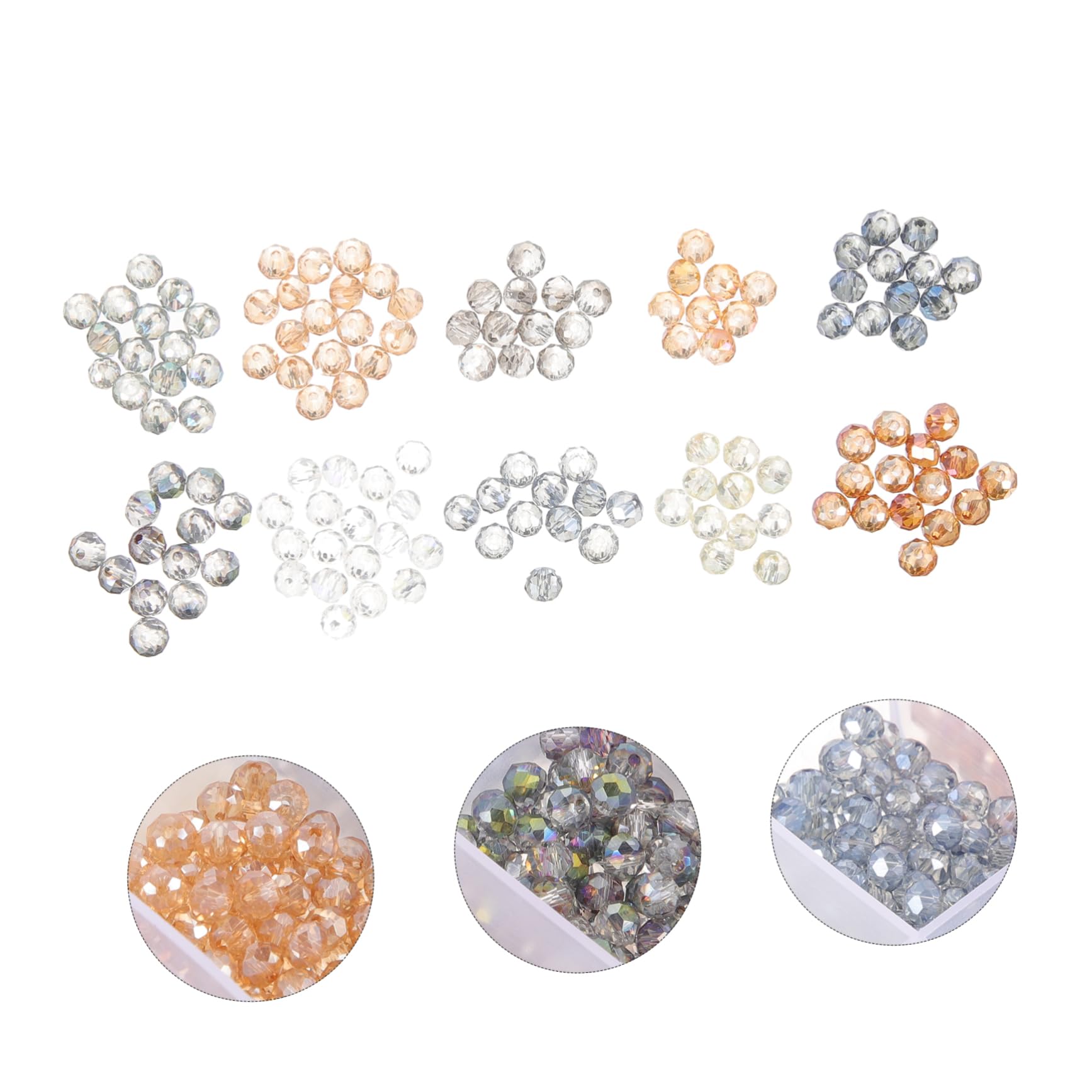 NUOBESTY Runde Glasperlen Für Schmuck Klare Und Langlebige Glasperlen Zum Basteln Von Armbändern Und Dekorationen Leicht Und Tragbar Perlen Für Kreative Projekte