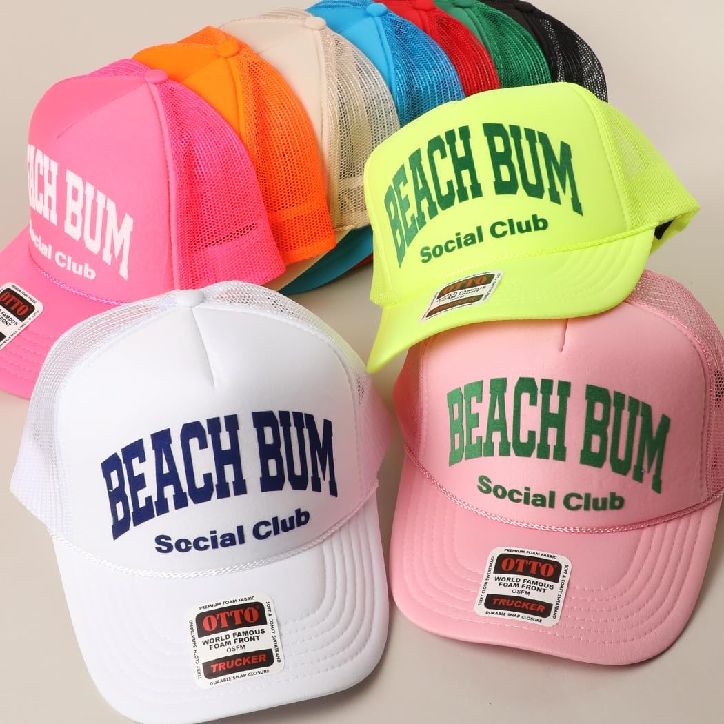 MIRMARU Party Drinking-Themed Heat Printed 5 Panel Foam Trucker Hat with Mesh Back for Men and Women
