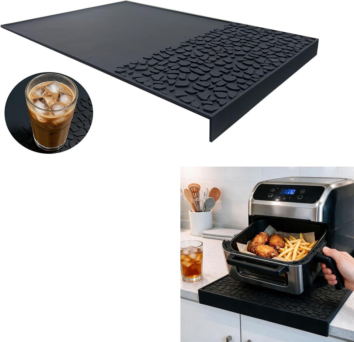 Maker Mat with Raised Edge Silicone, Light Grey