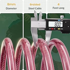 Titanker Bike Lock Cable, 4 Feet Bike Cable Lock Basic Self Coiling Kids Bike Lock Combination with Complimentary Mounting Bracket, 5/16 Inch Diameter (4FT, Pink-8mm)