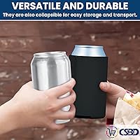 Vista 5 de CSBD - Aisladores de latas de color negro para fiestas, cerveza y soda, 12 paquetes, 25 paquetes, 50 paquetes, para, bodas, fiestas, eventos