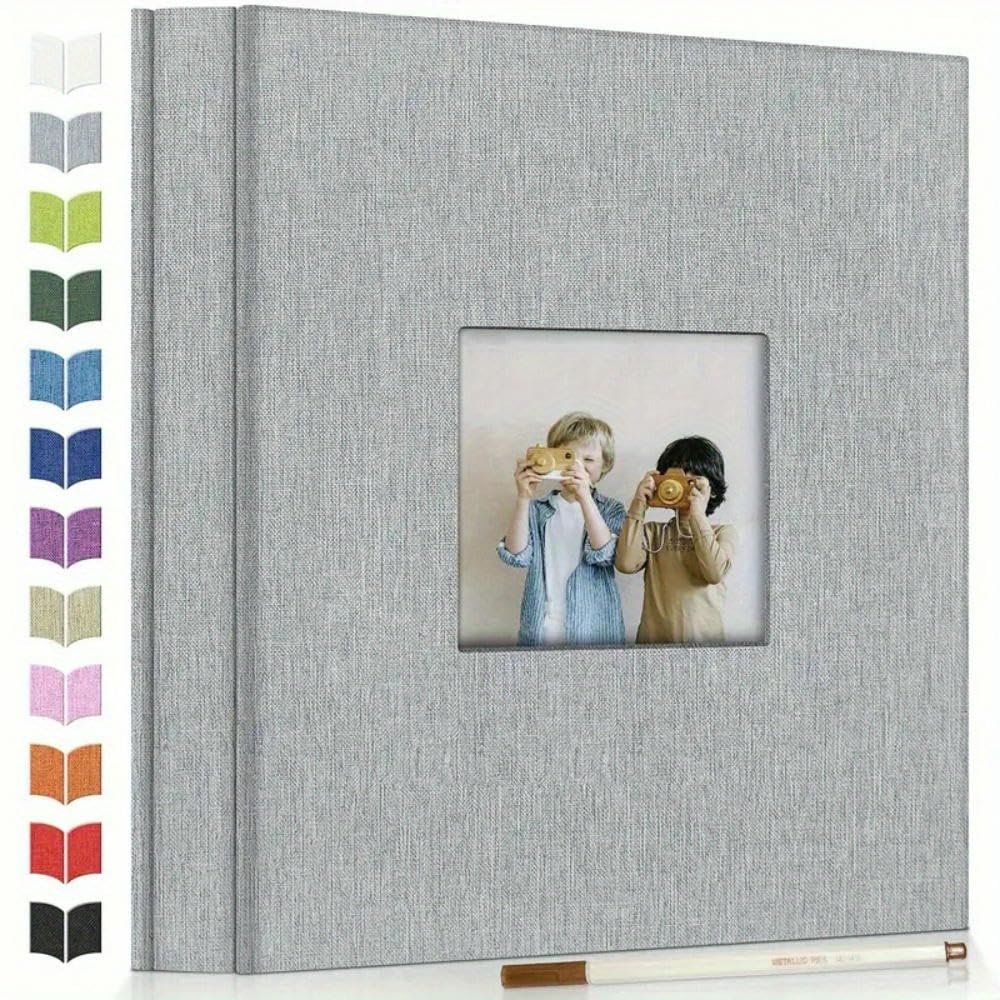 NYSDM DIY Lniany album do scrapbookingu z samoprzylepnymi stronami 40 arkuszy na zdjęcia 4x6 i 8x10 Idealne wspomnienia ze ślubów i przyjaźni