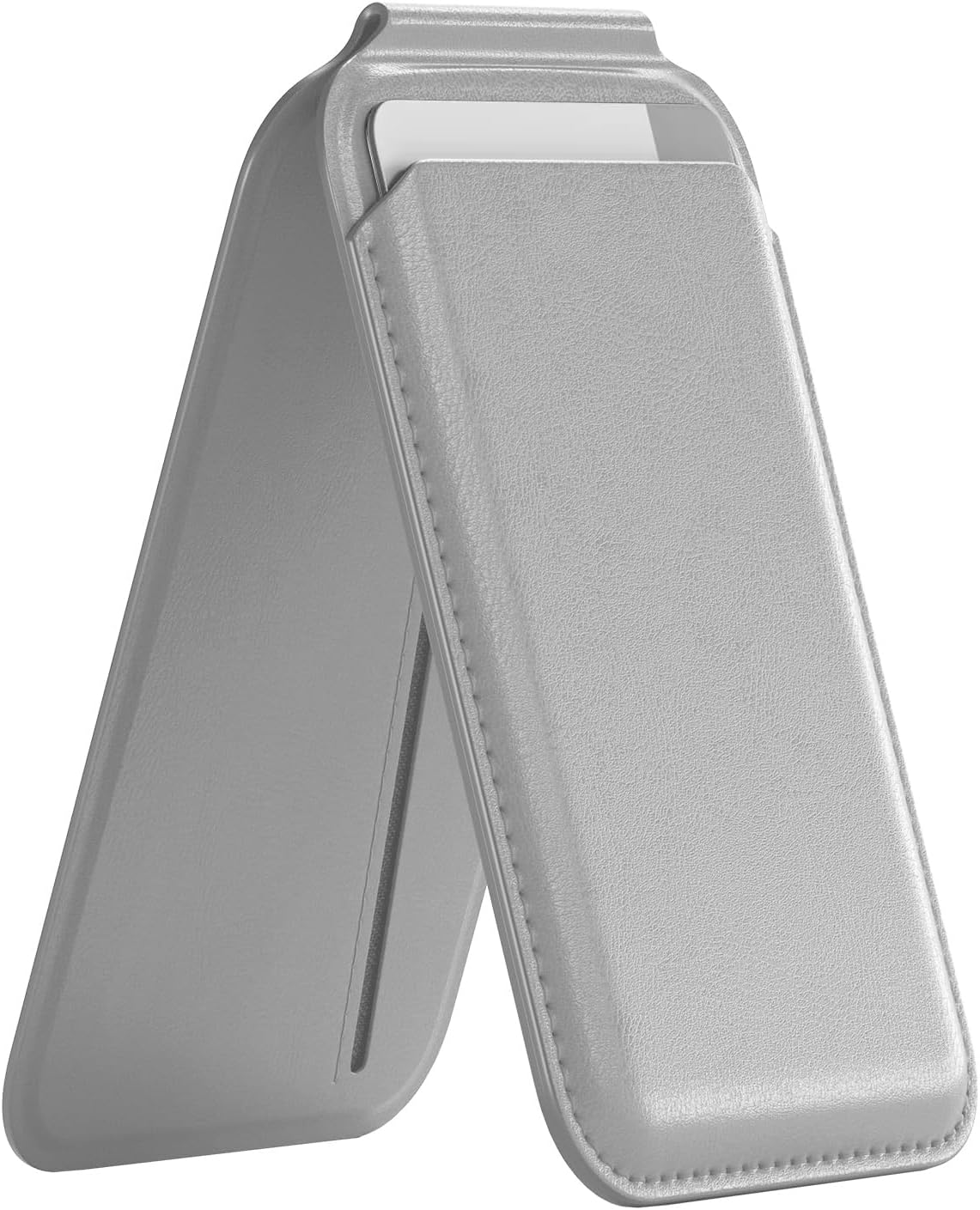 Buff WalletMag 2.0 iPhone için MagSafe Özellikli 4 Kartlı Katlanabilir Stantlı Manyetik Deri Cüzdan (Taş Gri)