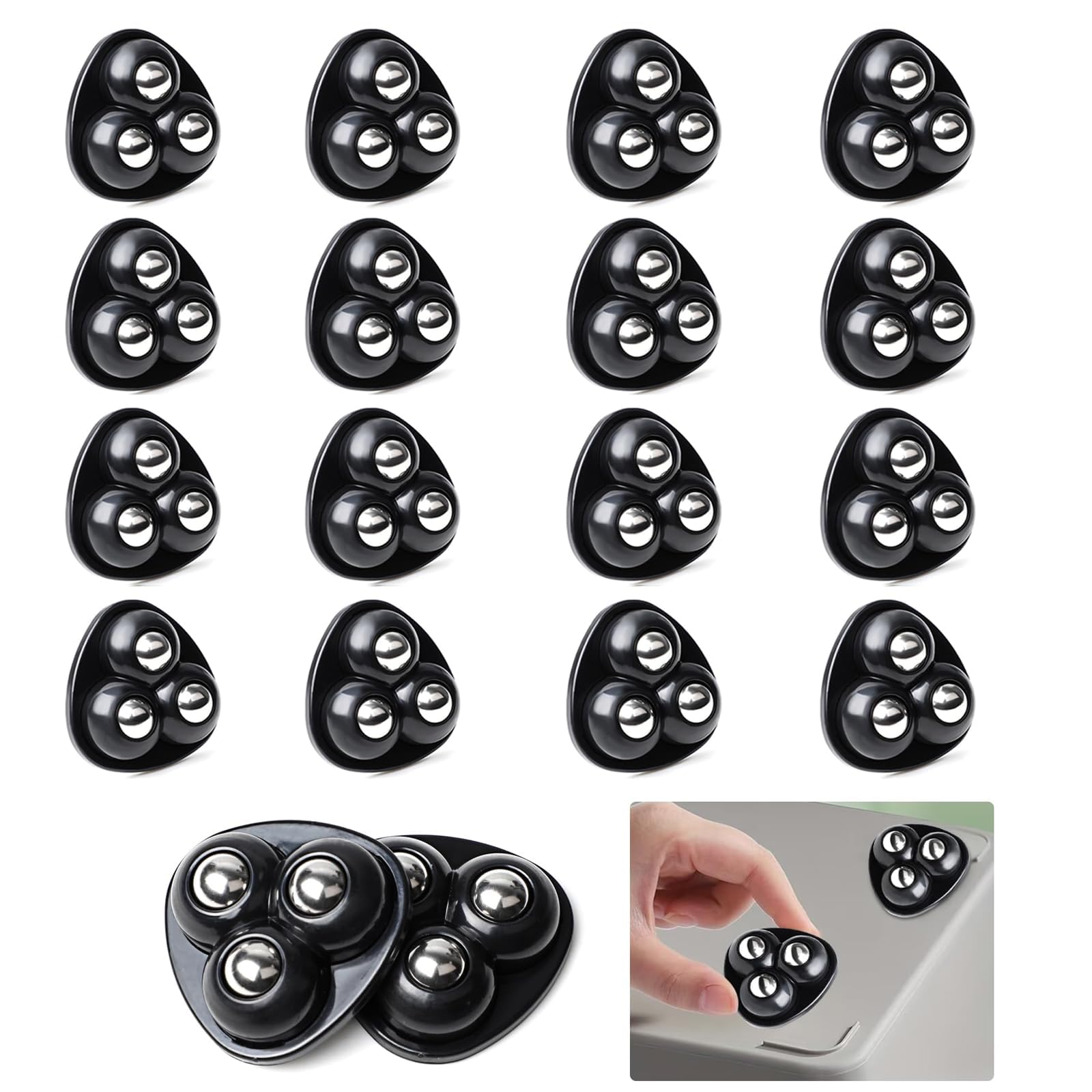 Set 4 Ruote Girevoli COLLBATH Per Aspirapolvere – Mini Rotelle 32x10 Mm, 360°, Silenziose, Per Elettrodomestici E Mobili