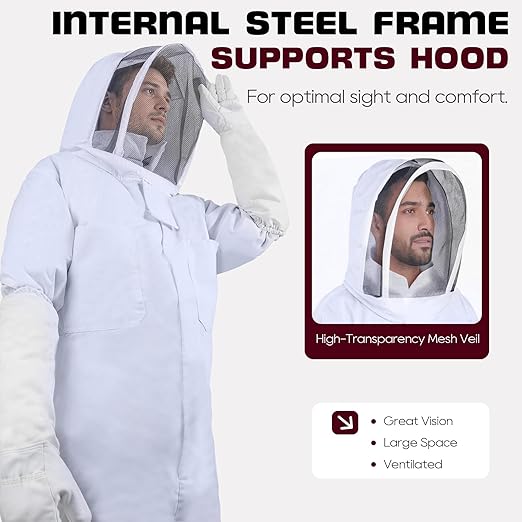 Traje de Apicultura LONGADS Profesional, Talla XL, con Guantes y Velo miniatura 3