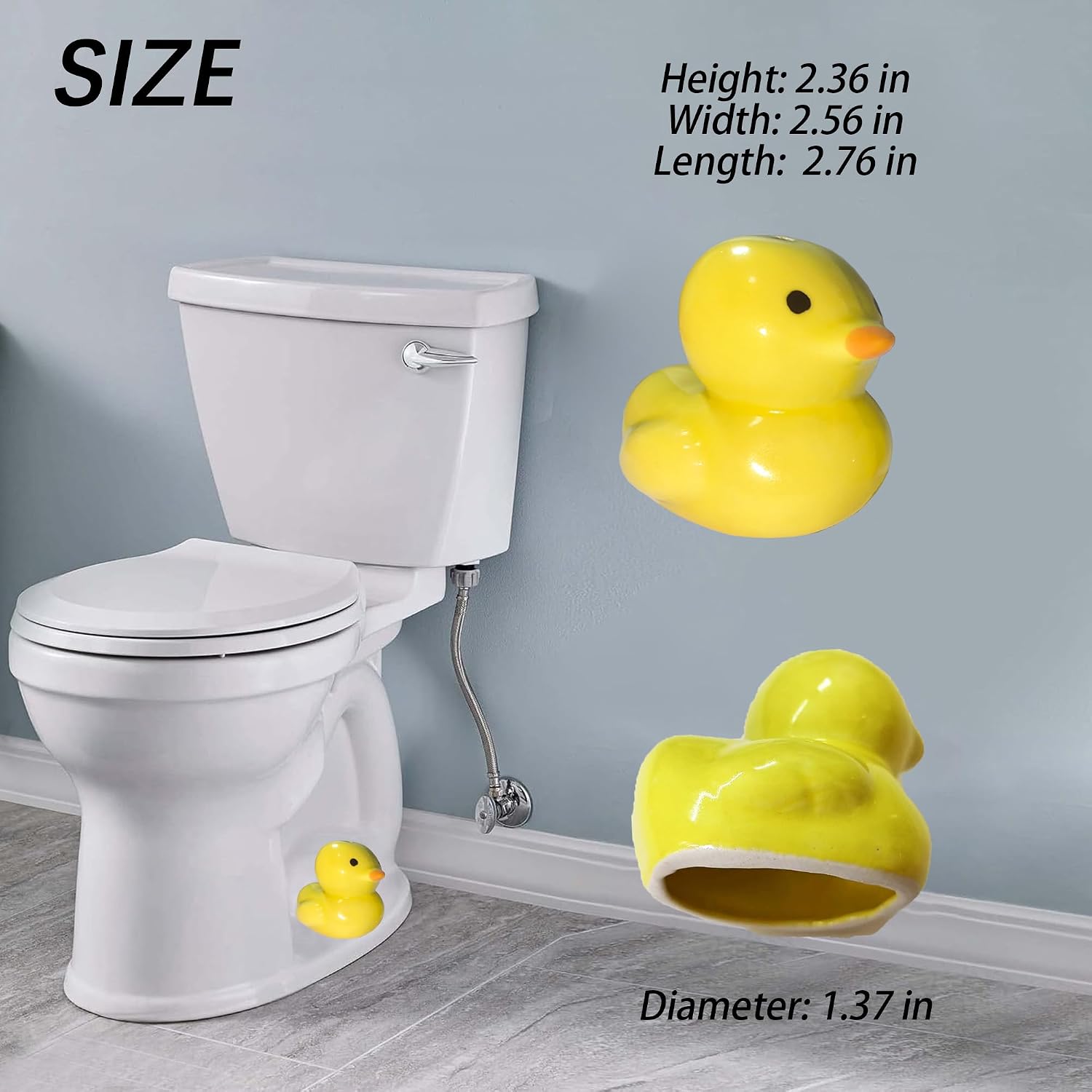 2Pcs Toilet Decorative Cover Ceramic Duck Toilet Screw Cap | 2Pcs Cute Animal bathroom Screw Covers Decorative Bathroom to Improve and Beautify Atmosphere