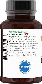 MONOHERB Ginger 10:1 Extract - 1000 mg per Serving - Serving Size: 2 Capsules - 45 Servings per Bottle