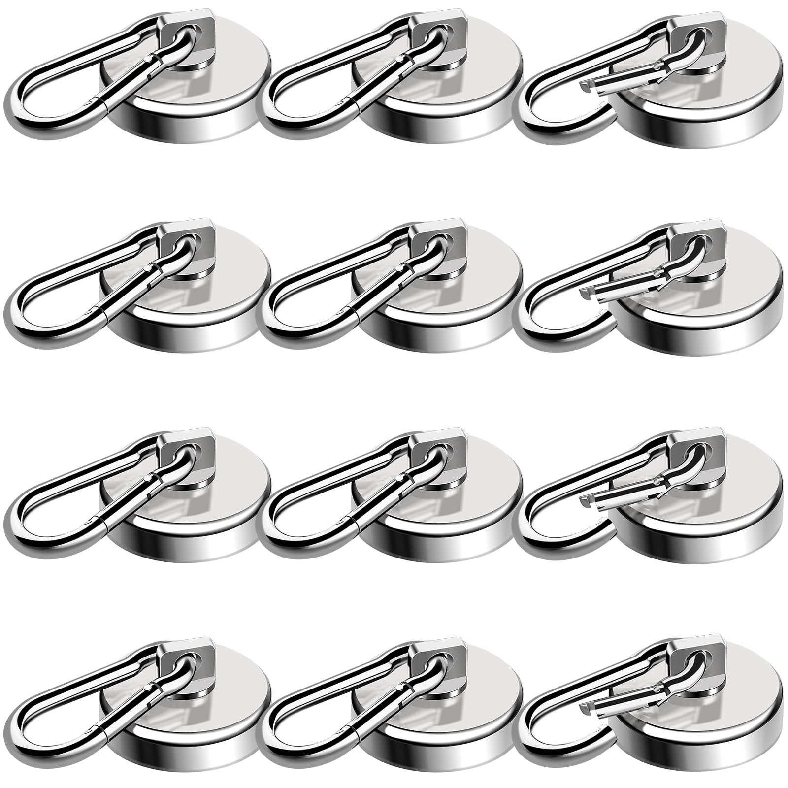 E BAVITE Carabiner Magnetic Hooks, 110LBS Strong Magnetic Hooks Heavy Duty with Swivel Carabiner Hook, for Hanging for Cruise, Garage, Kitchen,