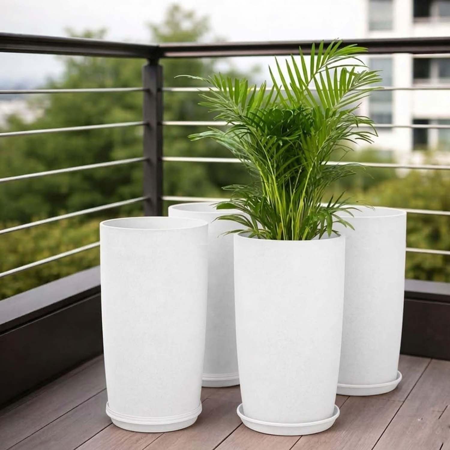 Go Hooked Tower Pots - 4 Pack, Indoor Outdoor Planters -1 Go Hooked Tower Pots - 4 Pack, Indoor Outdoor Planters -1
