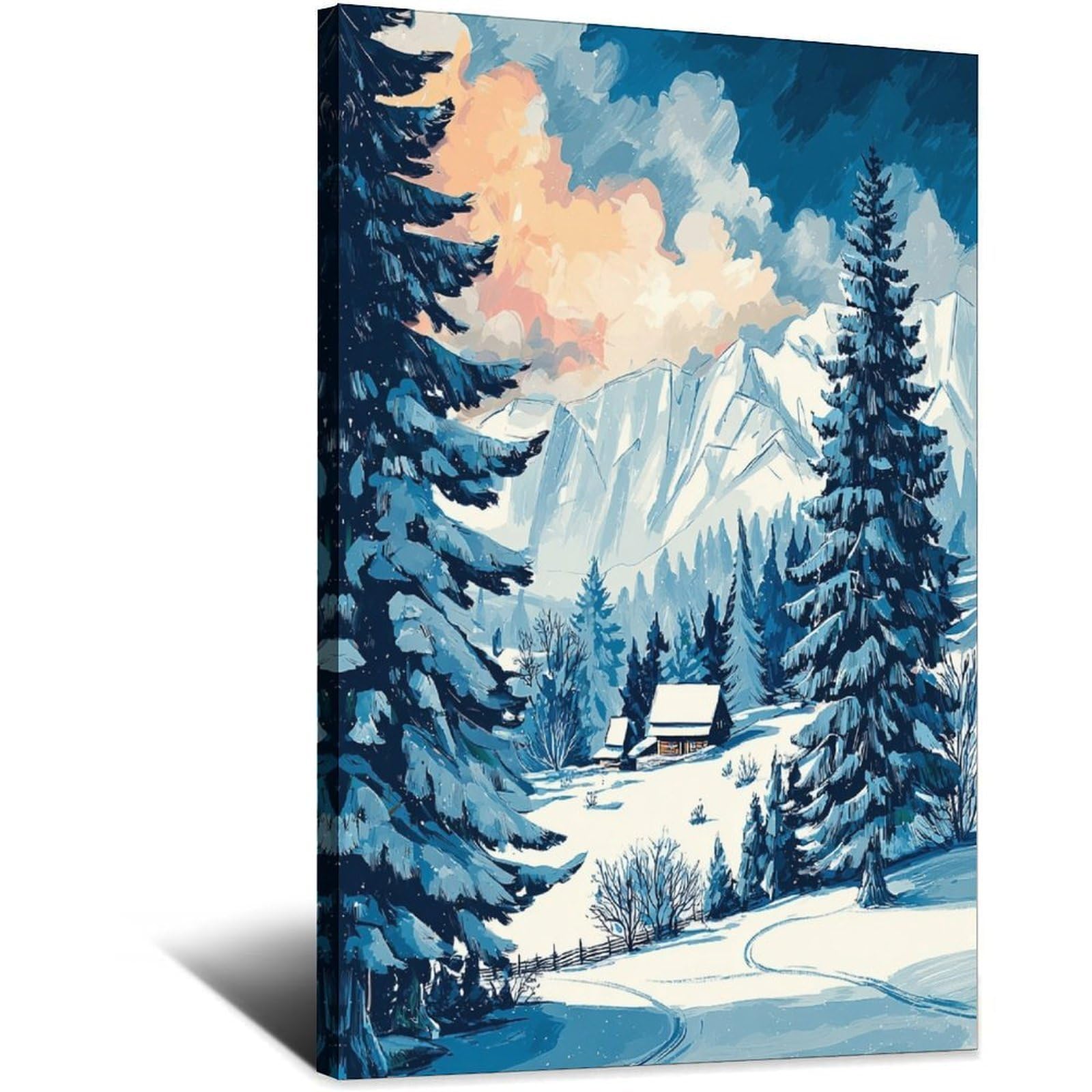 Kitzbuhel Ski Poster 20x30inch(50x75cm) Vintage Watercolor Canvas Art
