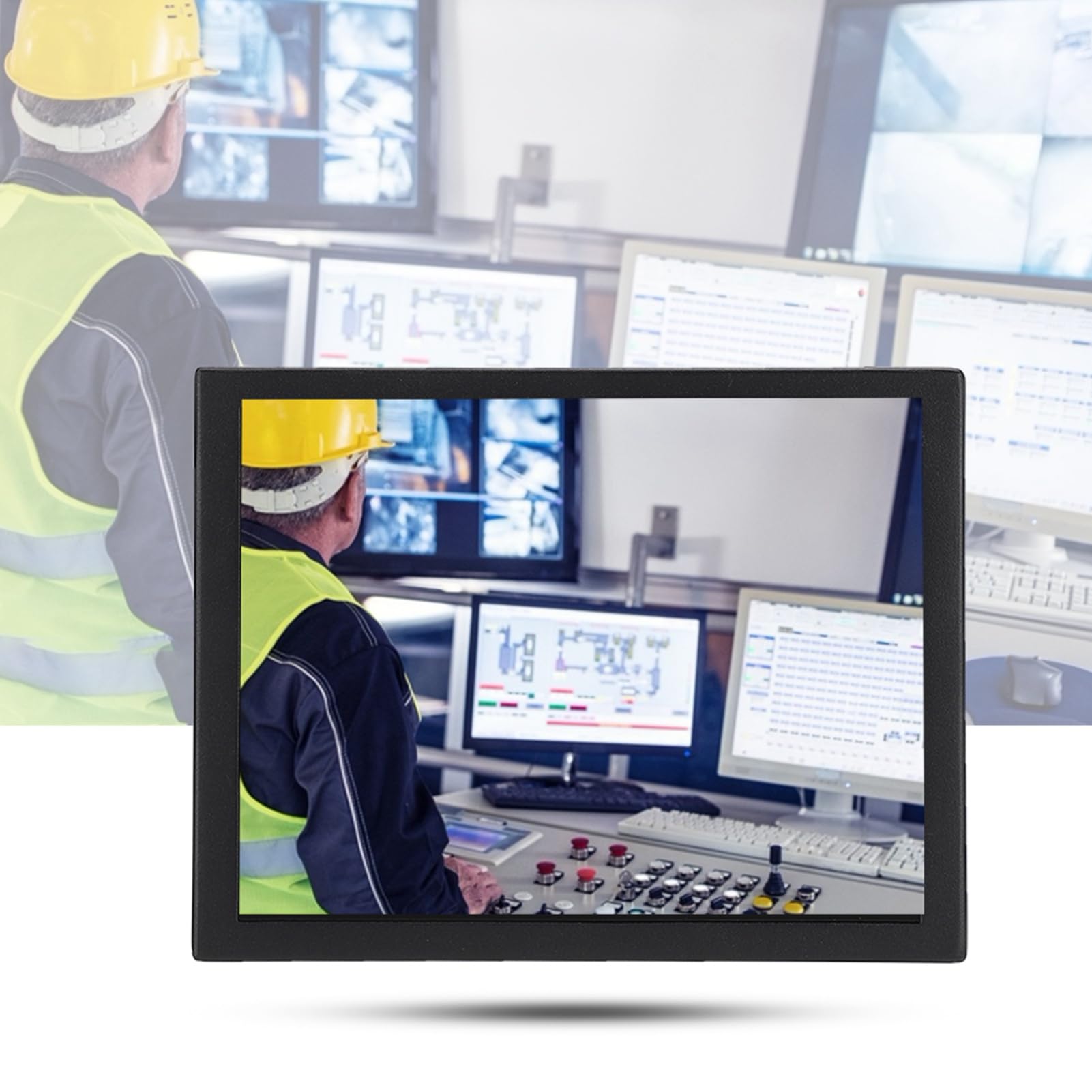Touch Screen di Resistenza da 8 Pollici, Monitor Industriale Integrato, Monitor Interamente in Metallo, con Risoluzione 1024x768, Display Widescreen 4:3, per PC, CCTV, Videocamera, Computer(8")