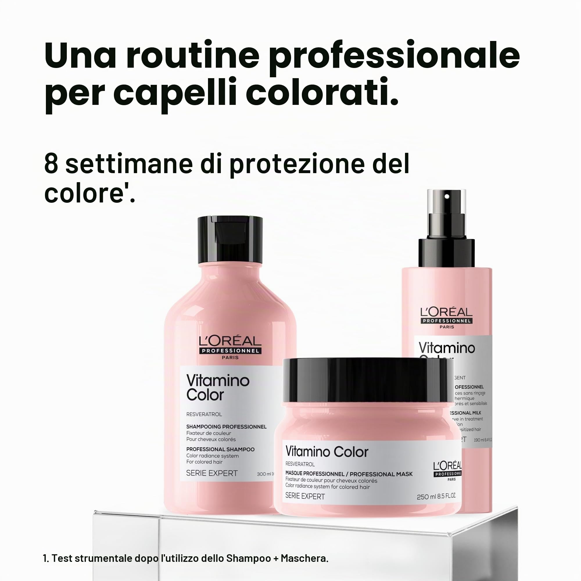 L'Oréal Professionnel, Cofanetto Regalo, Shampoo + Balsamo + Maschera, Per Capelli Colorati, Capelli Morbidi, Luminosi e Idratati, Arricchito con Niacinamide, Vitamino Color, 300 ml + 200 ml + 250 ml
