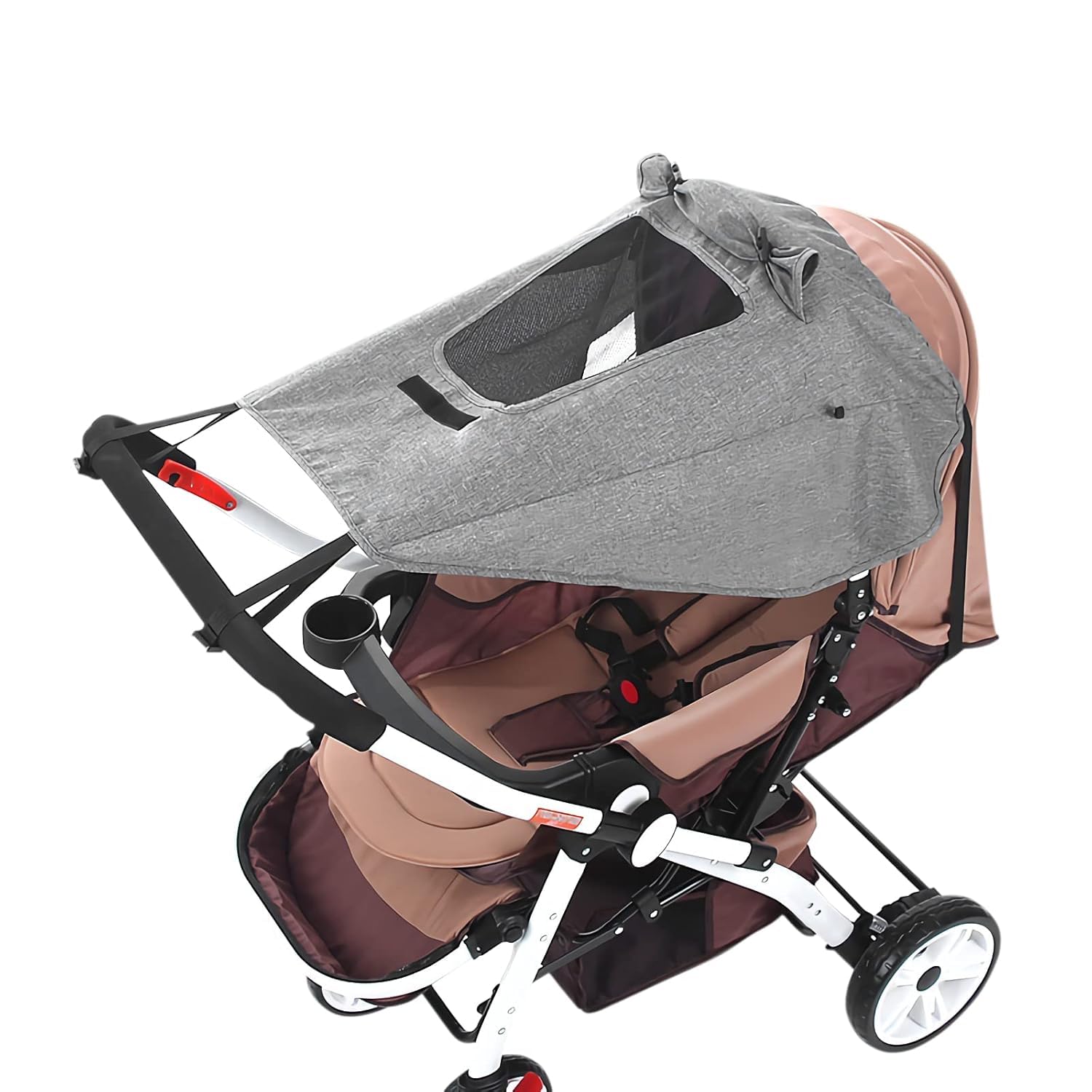Pare-soleil Universel pour Poussette Auvent de Poussette Réglable Voile d'ombrage Landau Protégé du Soleil et du Vent Capote Ombrelle de Nacelle Imperméable Parasol Couverture de Soleil avec Hublot